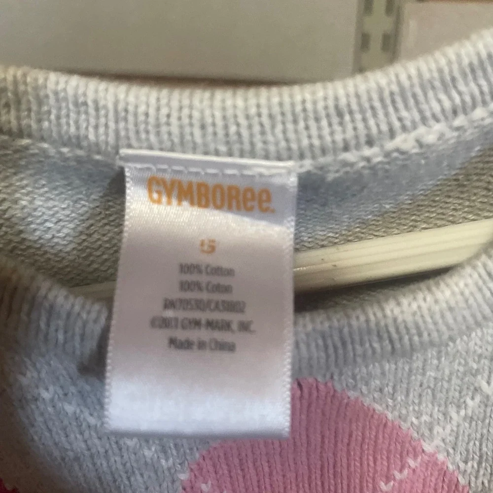 Gymboree Girls Grey Pink‎ Argyle Sweater Dress Short Sleeve Size 5